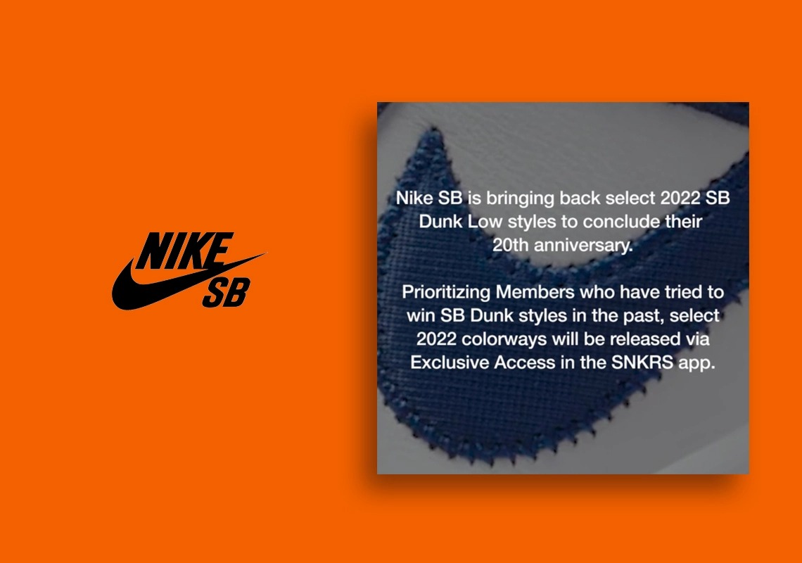 Nike sẽ Restock một số mẫu giày nhân dịp kỷ niệm 20 năm ra mắt SB Dunk