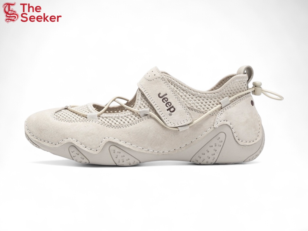 Jeep Mary Jane Strap Sandal Light Grey