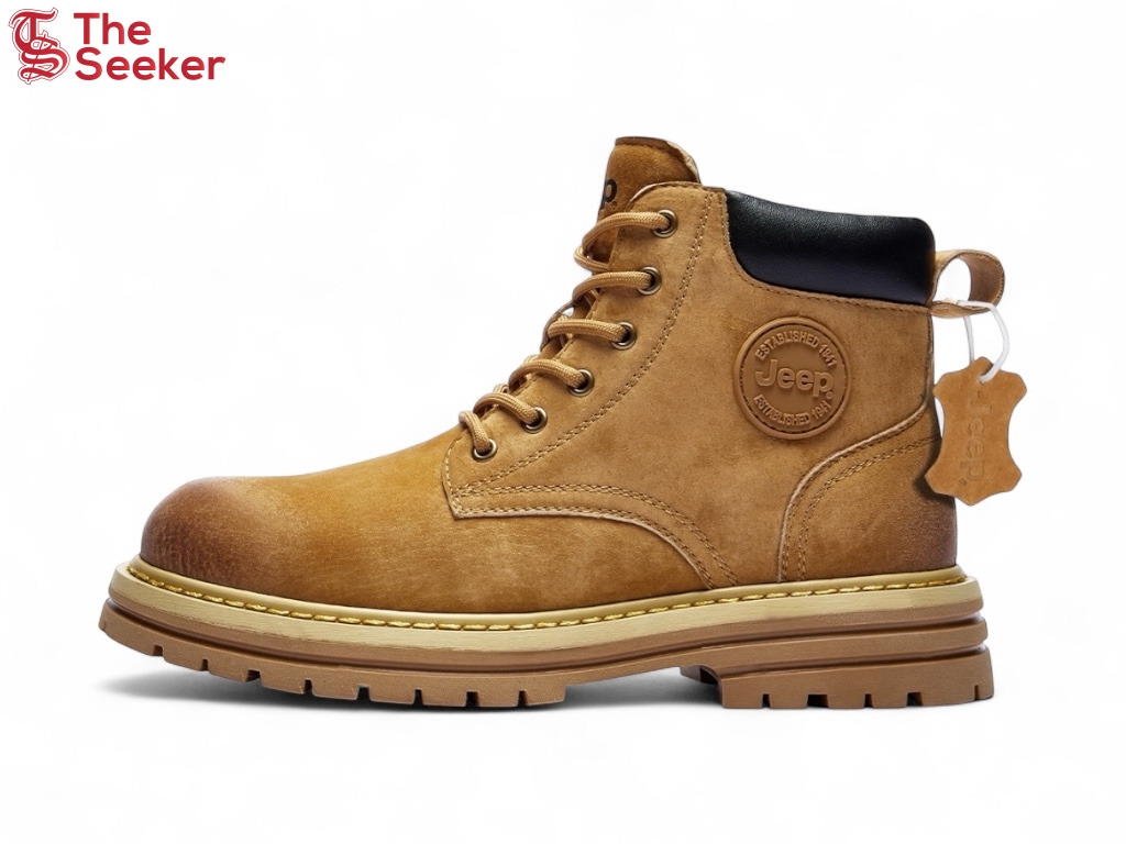 Jeep Outdoor Leather Work Boots Earth Yellow