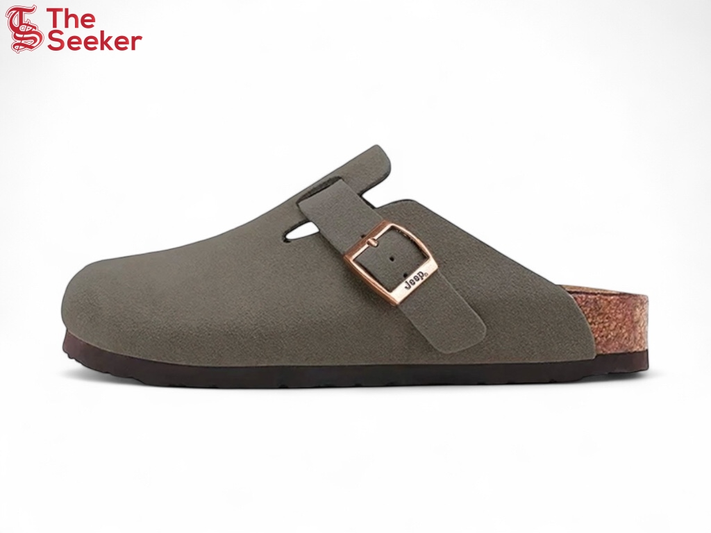 Jeep Unisex Cork Sole Slip-On Clogs Olive Green