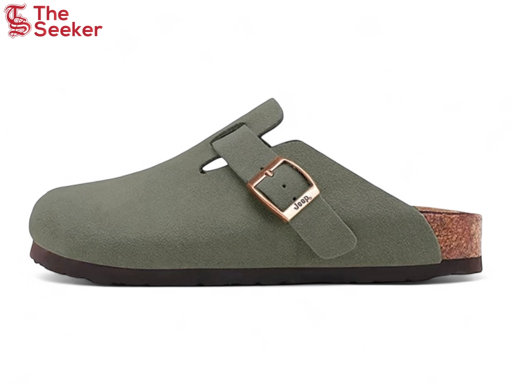 Jeep Unisex Cork Sole Slip-On Clogs Sage Green