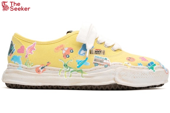Maison-Mihara-Yasuhiro-Baker-OG-Sole-Canvas-Low-Printed-Sticker-Yellow-A14FW745-YEL