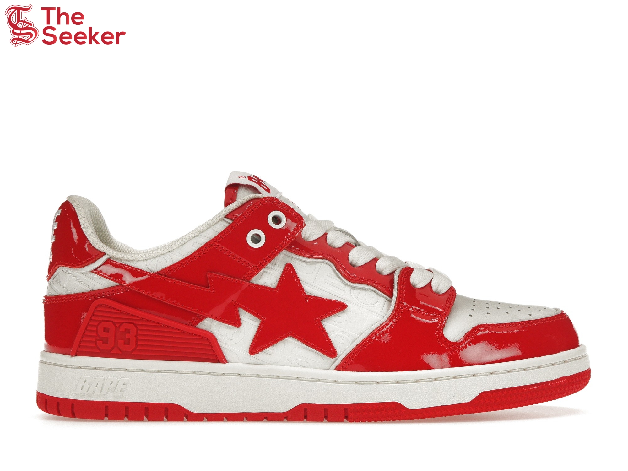 A Bathing Ape Bape SK8 Sta Red White Patent