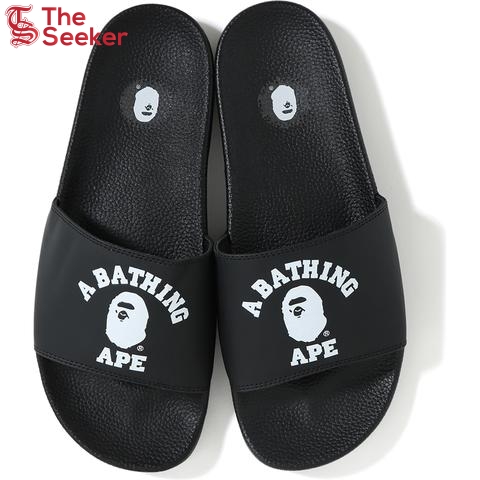 A Bathing Ape Bape Slide SS19 College Logo Black