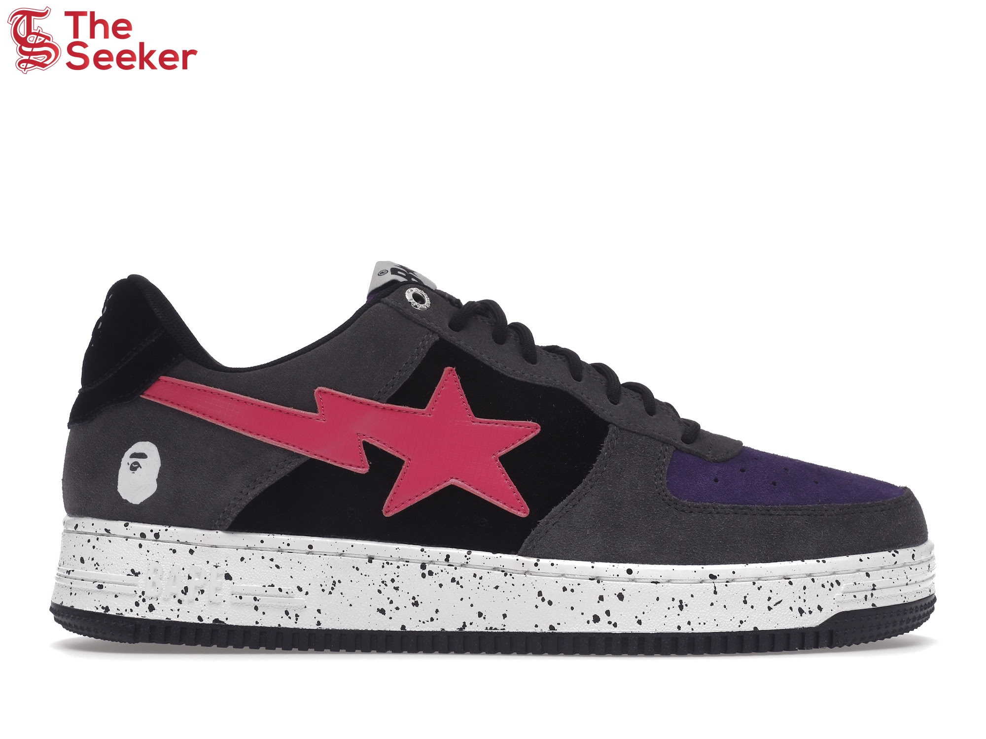 A Bathing Ape Bape Sta Black Grey Pink Suede