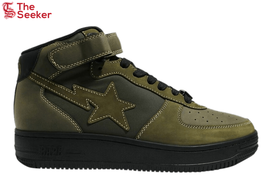 A Bathing Ape Bape Sta Mid Military Olive Green