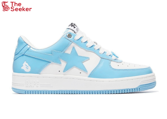 A Bathing Ape Bape Sta Patent Leather Blue White