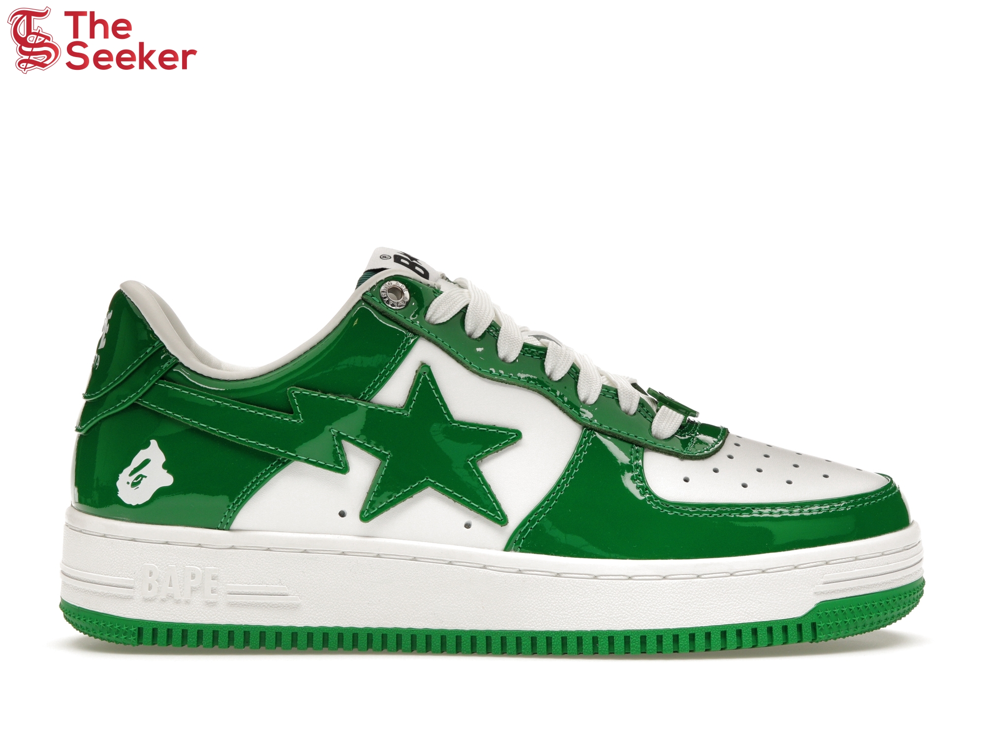 A Bathing Ape Bape Sta Patent Leather Green White