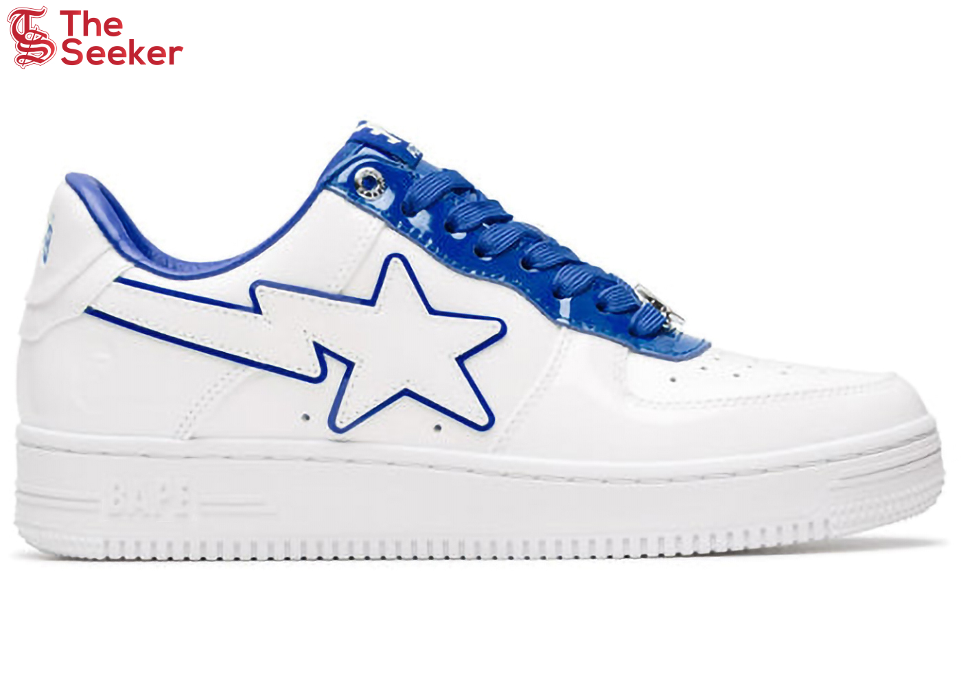 A Bathing Ape Bape Sta Patent Leather White Blue