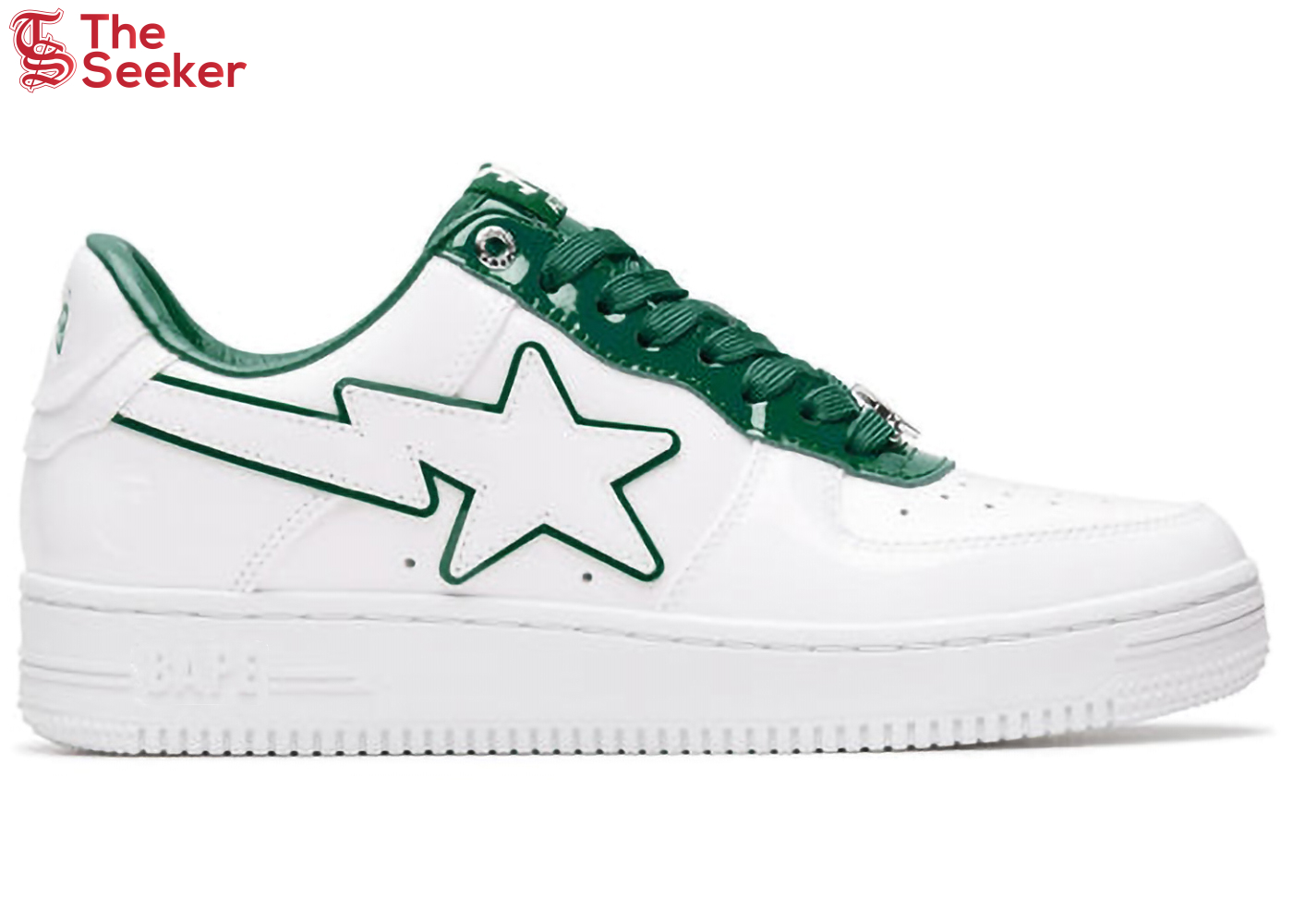 A Bathing Ape Bape Sta Patent Leather White Green