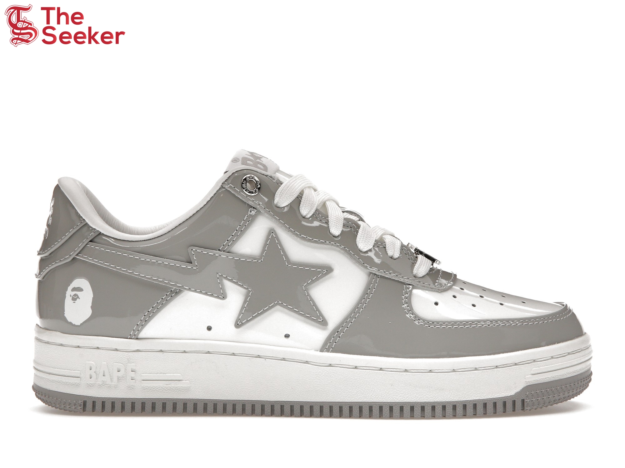 A Bathing Ape Bape Sta Patent Leather White Grey (2023)