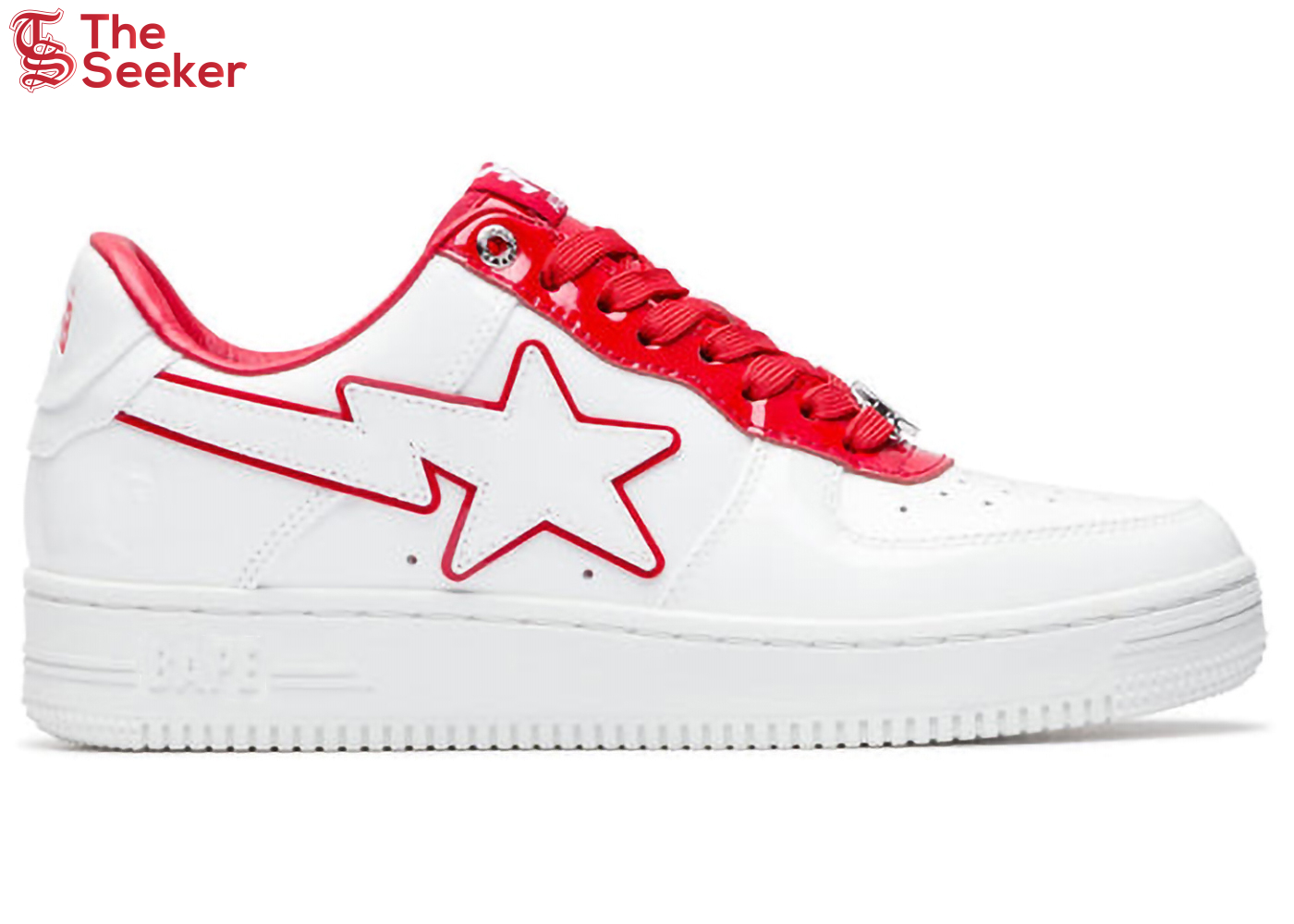 A Bathing Ape Bape Sta Patent Leather White Red