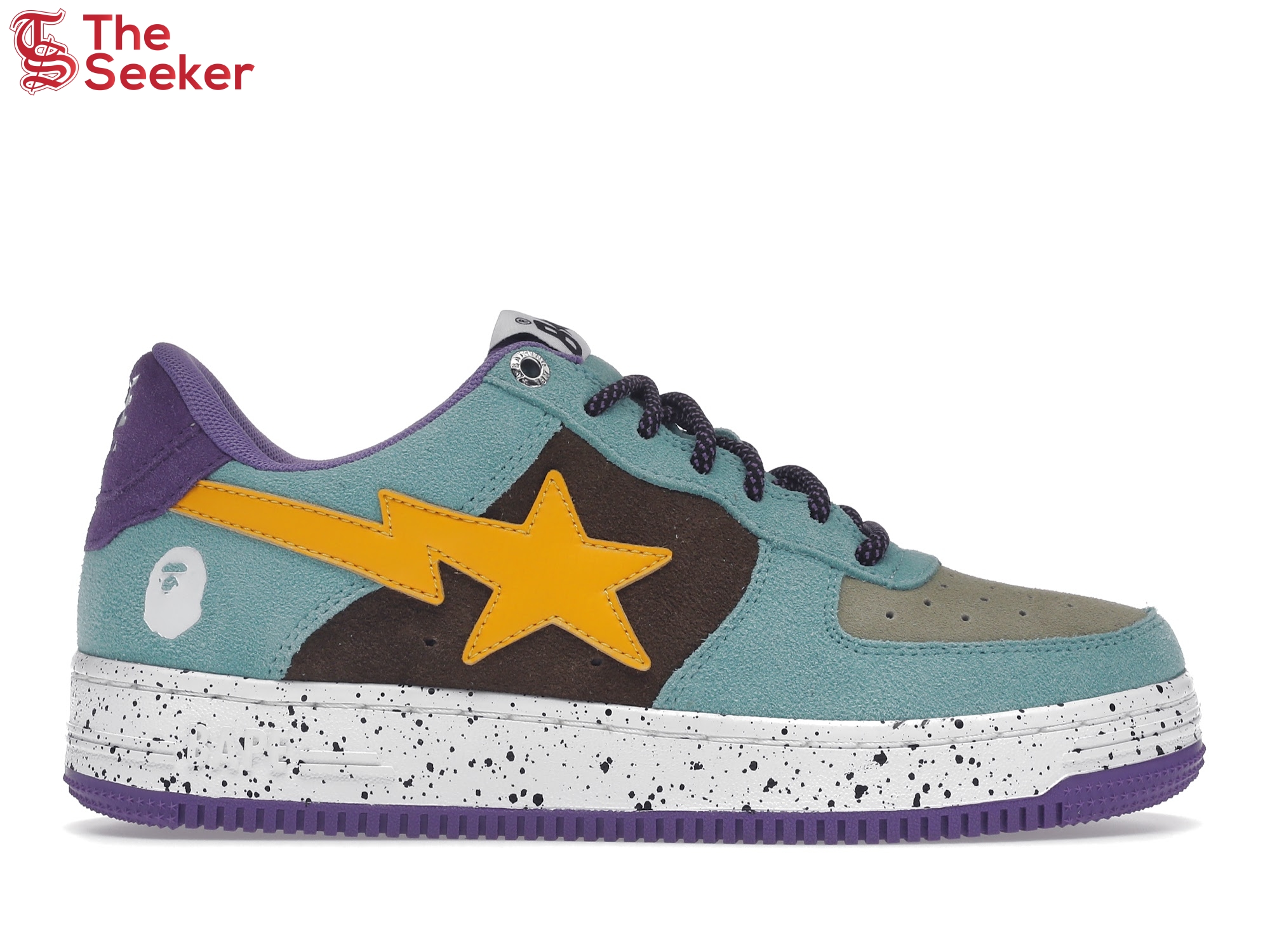 A Bathing Ape Bape Sta Teal Brown Yellow Suede