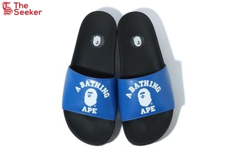 A Bathing Ape College Slide Sandals Blue