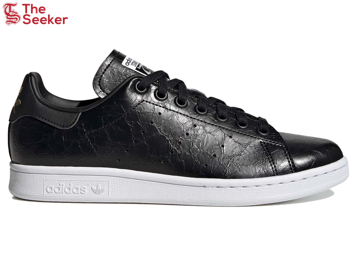 adidas Stan Smith Cracked Leather Black Gold (Women's)