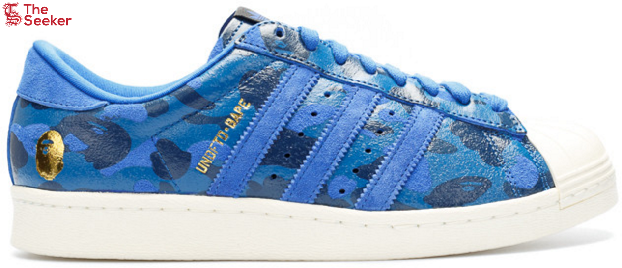 adidas Superstar 80s Undefeated Bape Blue Camo