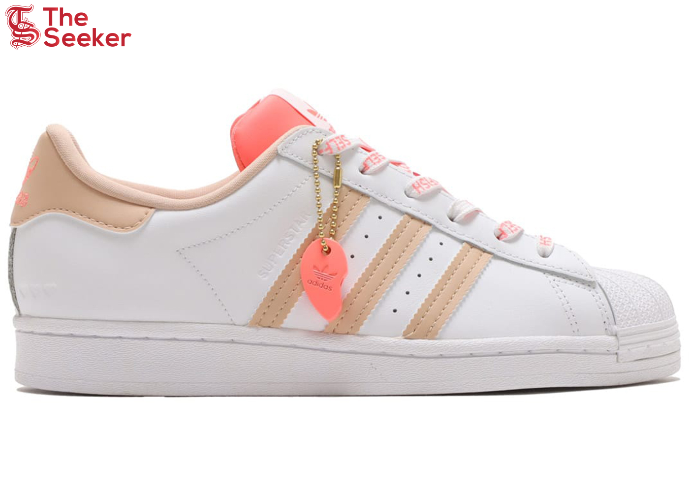 adidas Superstar Cloud White Halo Blush Acid Red (Women's)