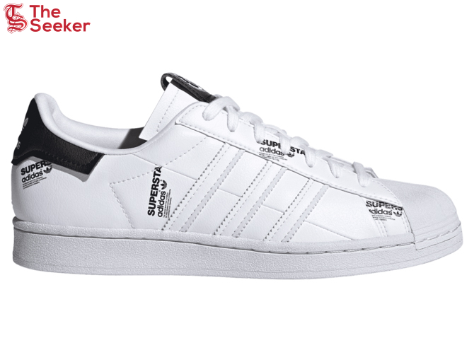 adidas Superstar White Black Logo Print