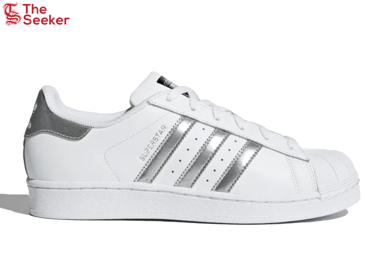 adidas Superstar White Silver Metallic