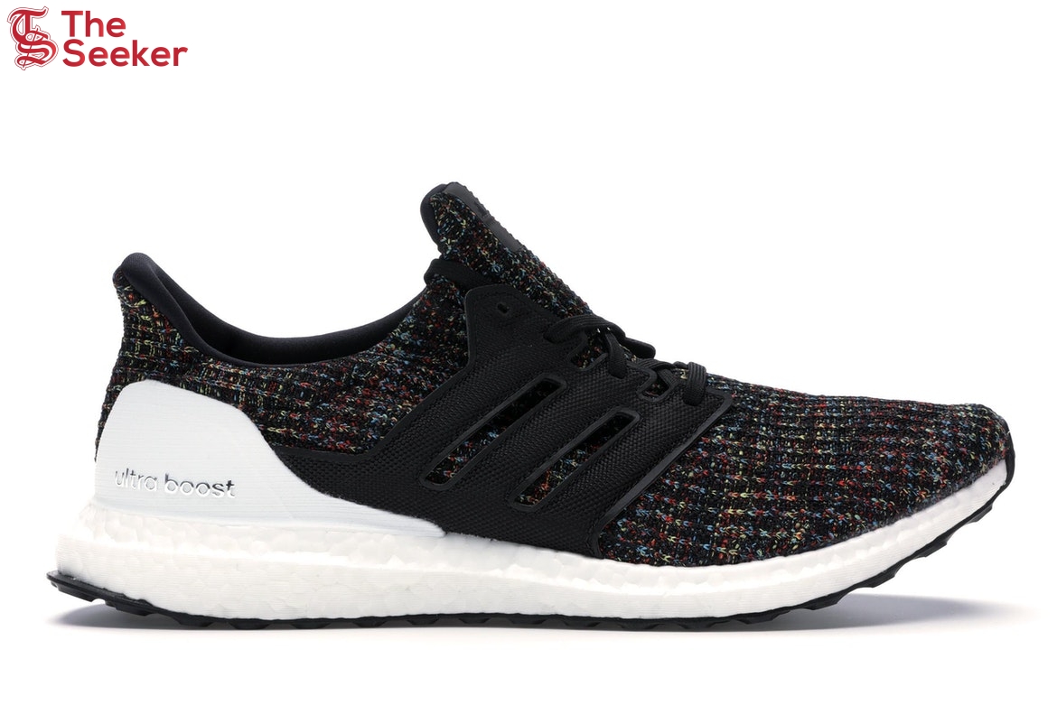 adidas Ultra Boost 4.0 Black Multi-Color White Heel Cage