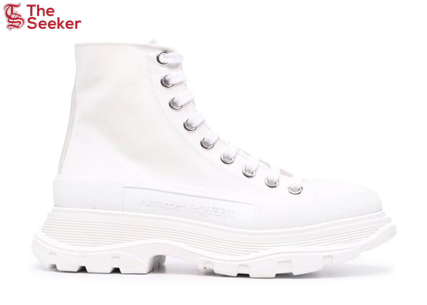 Alexander McQueen Tread Slick Boot Canvas White White (Women's)