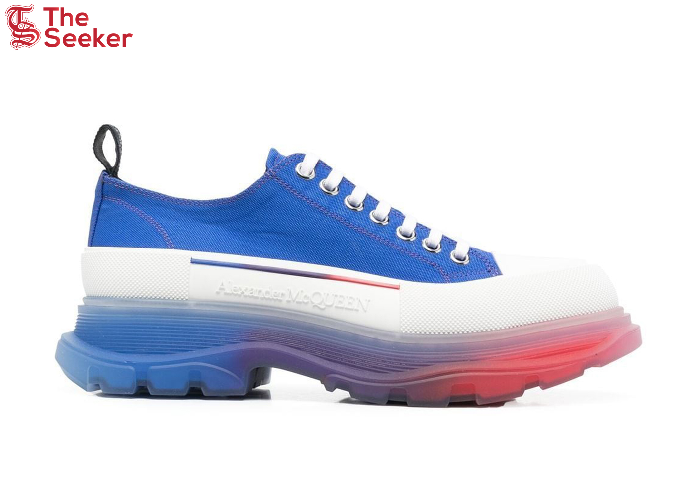 Alexander McQueen Tread Slick Low Lace Up Clear Sole Gradient Electric Blue Off-White Bright Red