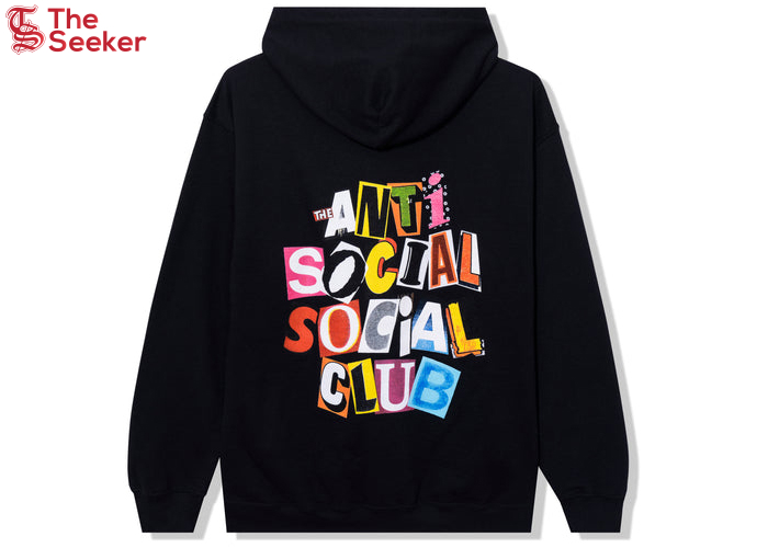 Anti Social Social Club Torn Pages Of Our Story Zip Up Hoodie Black