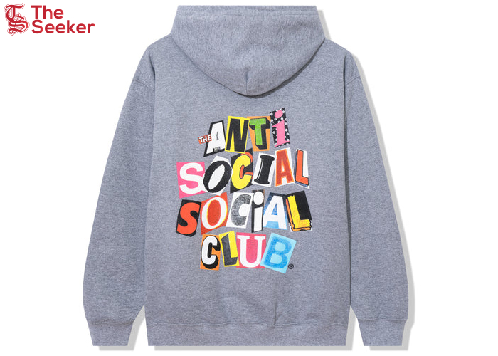 Anti Social Social Club Torn Pages Of Our Story Zip Up Hoodie Heather Grey