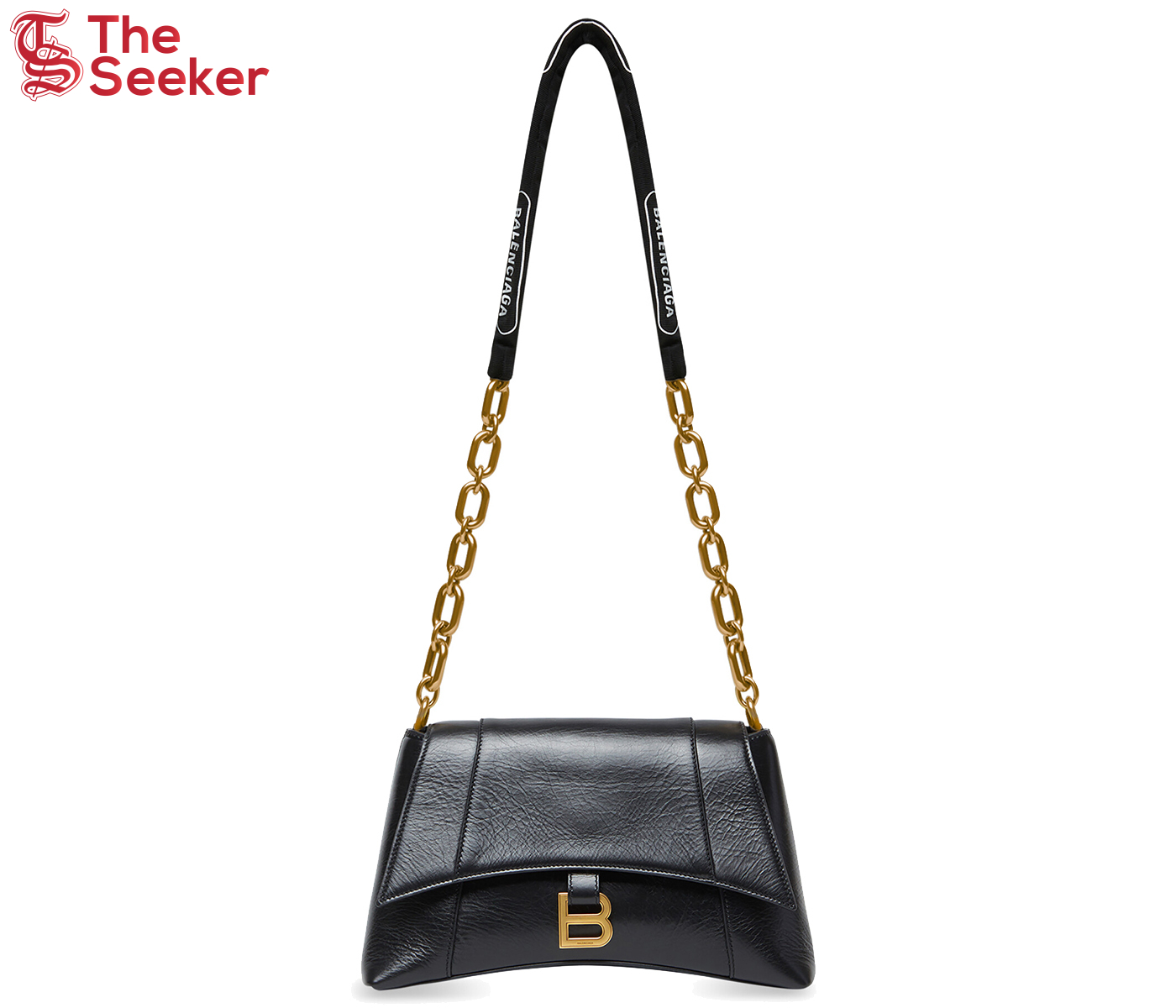 Balenciaga Downtown Shoulder Bag with Chain Small Black
