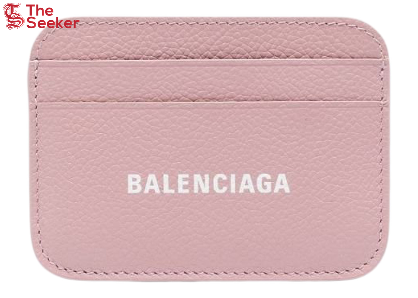 Balenciaga Logo Print (4 Card Slots 1 Slip Pocket) Cash Card Holder Pink/White