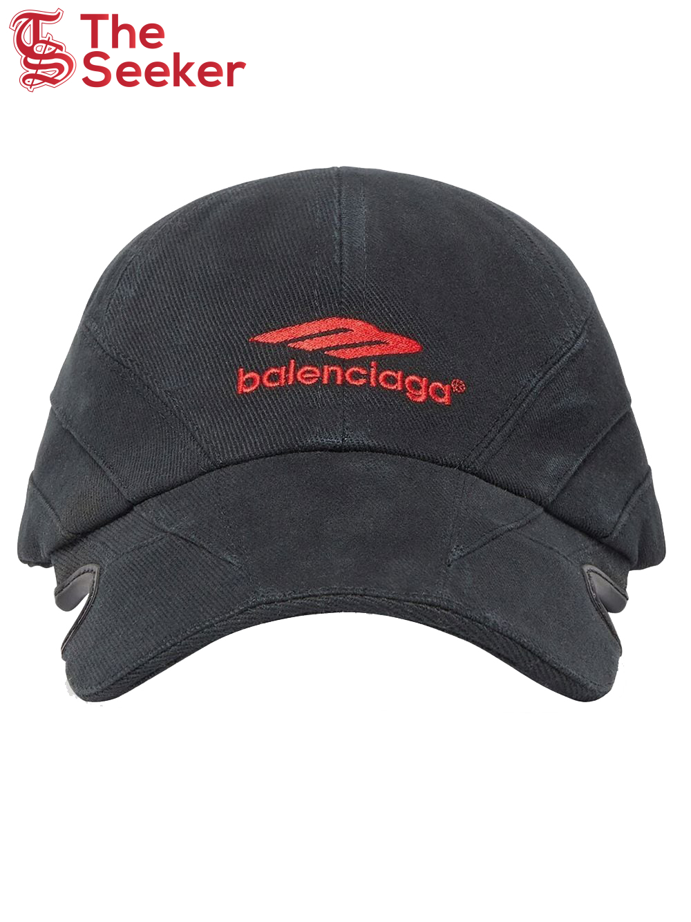 Balenciaga Logo-Print Cap Grey/Red