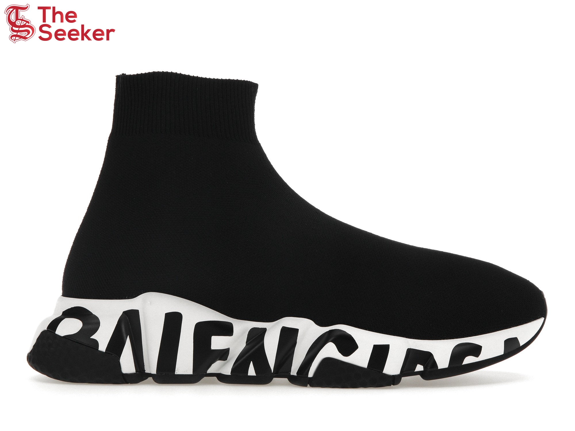 Balenciaga Speed Graffiti Trainers White Black Logo (Women's)