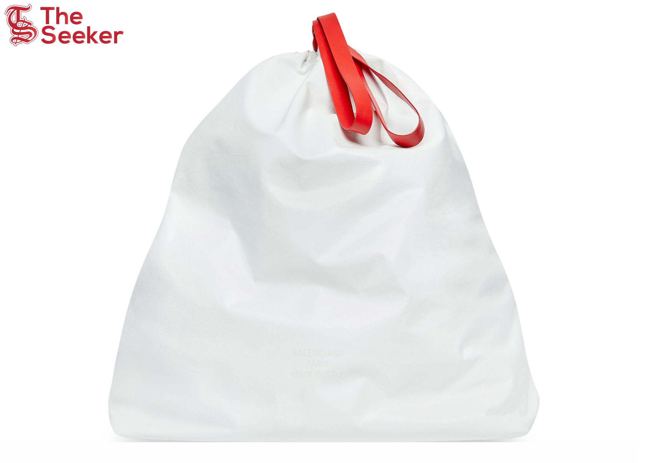 Balenciaga Trash Bag Large Pouch White/Red