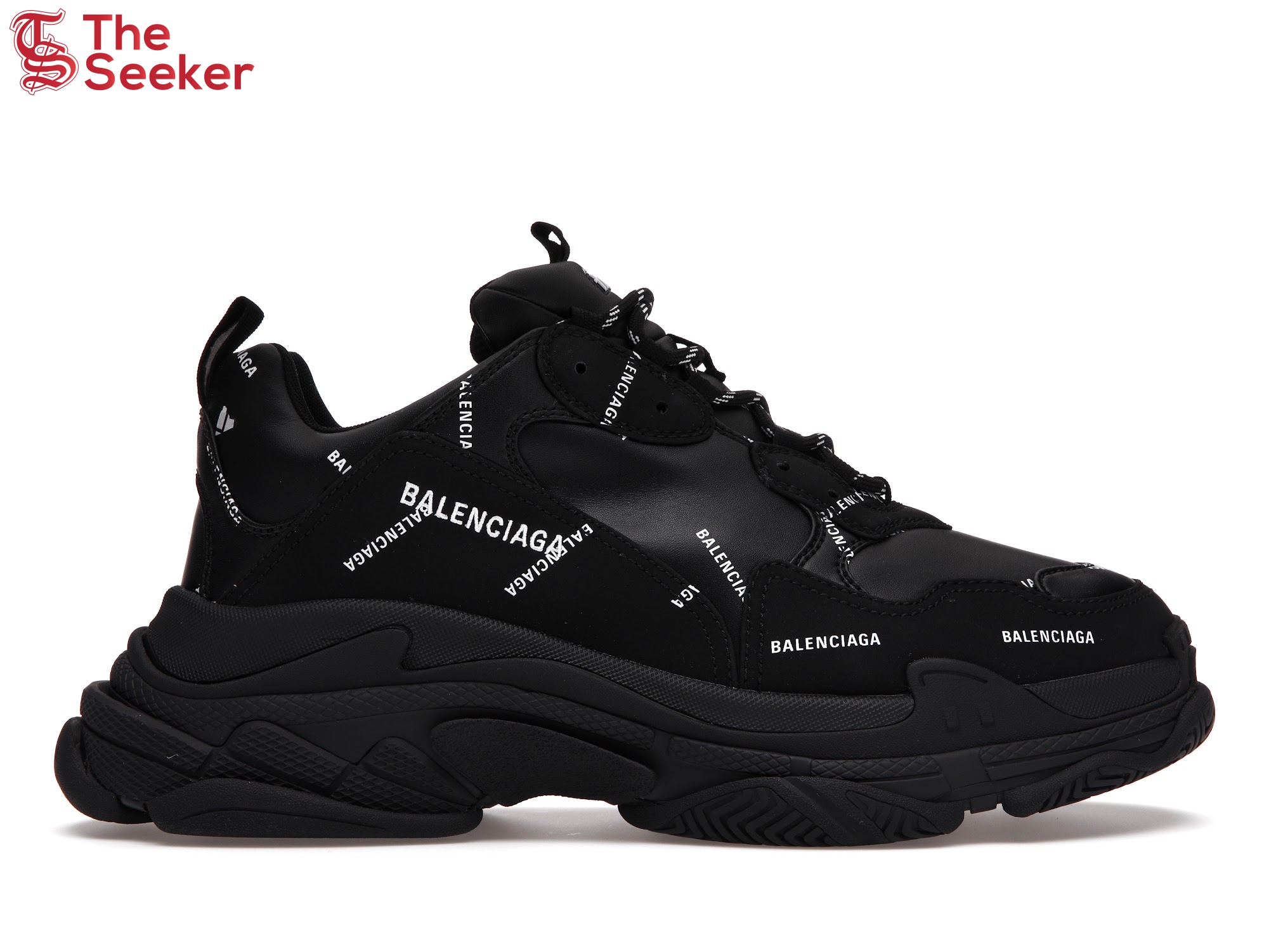 Balenciaga Triple S Allover Logo Black