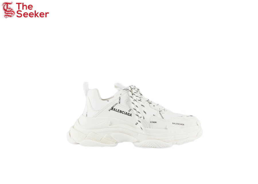 Balenciaga Triple S Allover Logo White