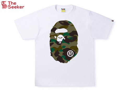 BAPE 1st Camo Big Ape Head Tee White/Green