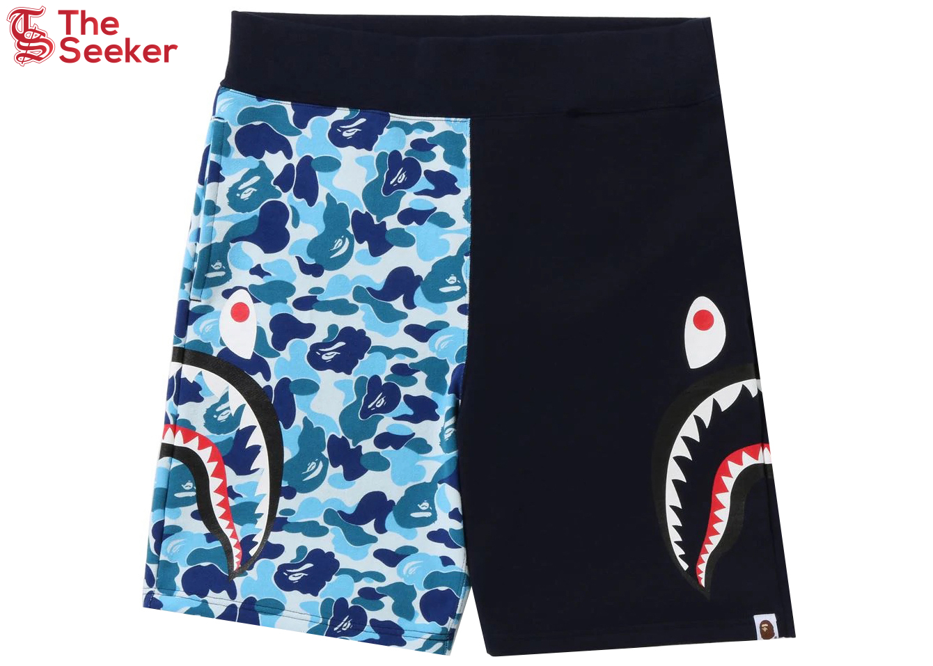 BAPE ABC Camo Side Shark Sweat Shorts Blue