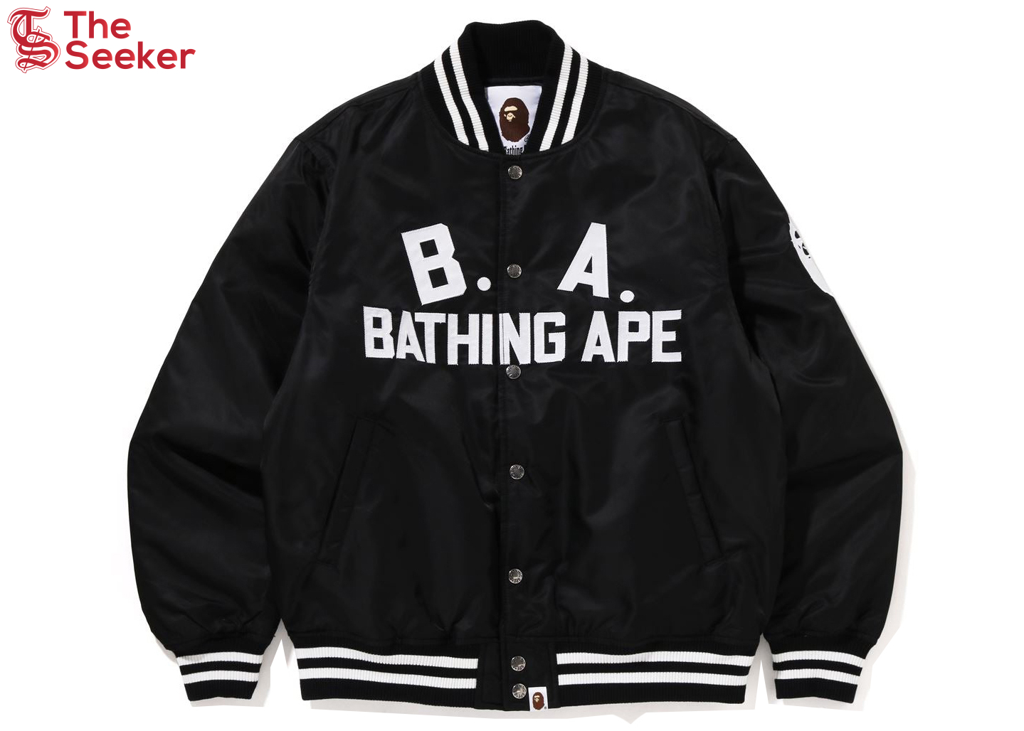 BAPE B.A Nylon Varsity Jacket Black