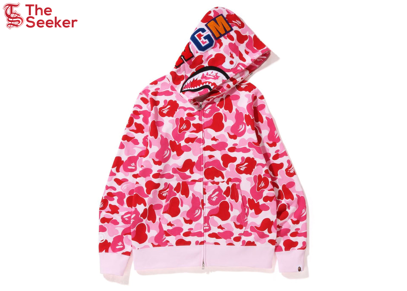 BAPE Big ABC Camo Shark Full Zip Hoodie Pink