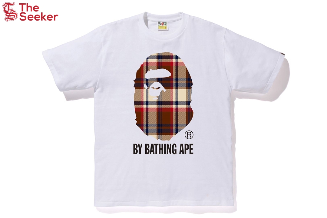 BAPE Check By Bathing Ape Tee White/Red