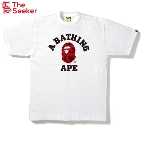 BAPE Color Camo College Tee White/Red