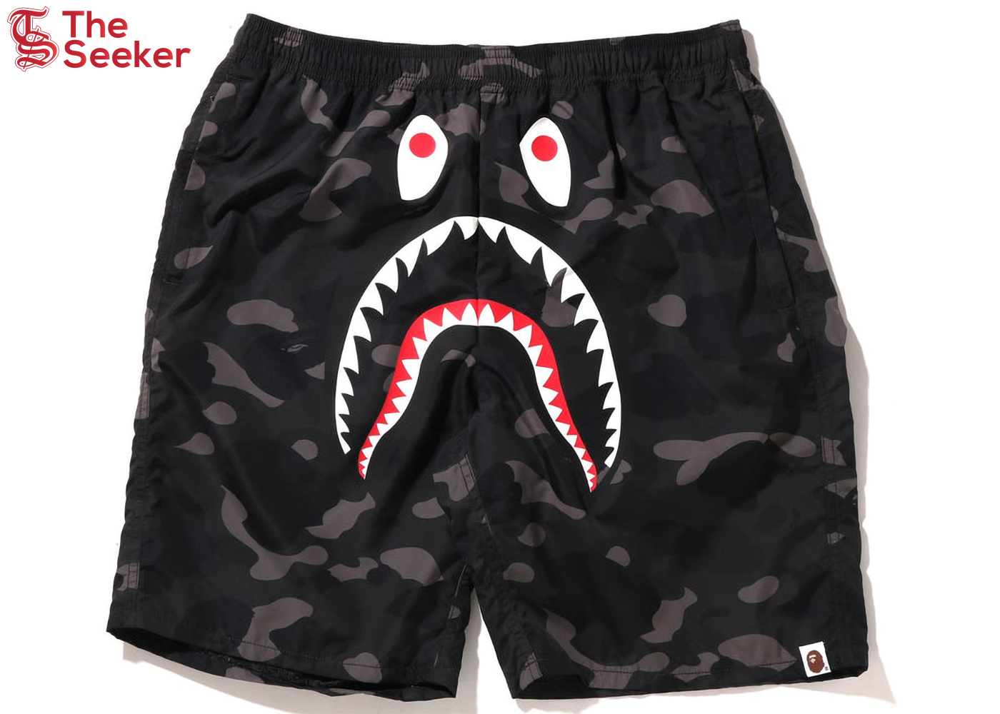 BAPE Color Camo Shark Beach Shorts (SS22) Black