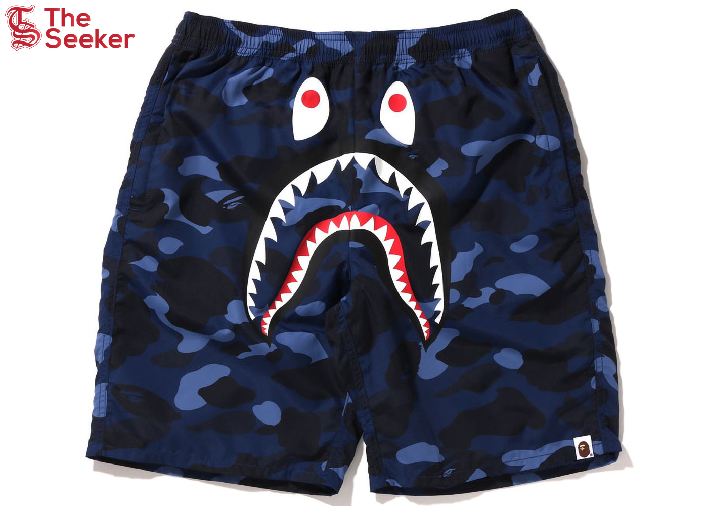 BAPE Color Camo Shark Beach Shorts (SS22) Navy
