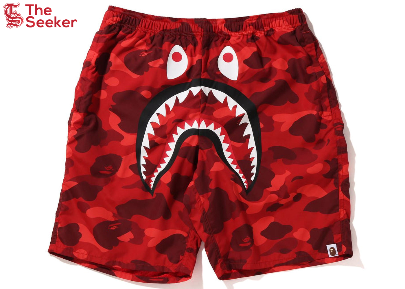 BAPE Color Camo Shark Beach Shorts (SS22) Red