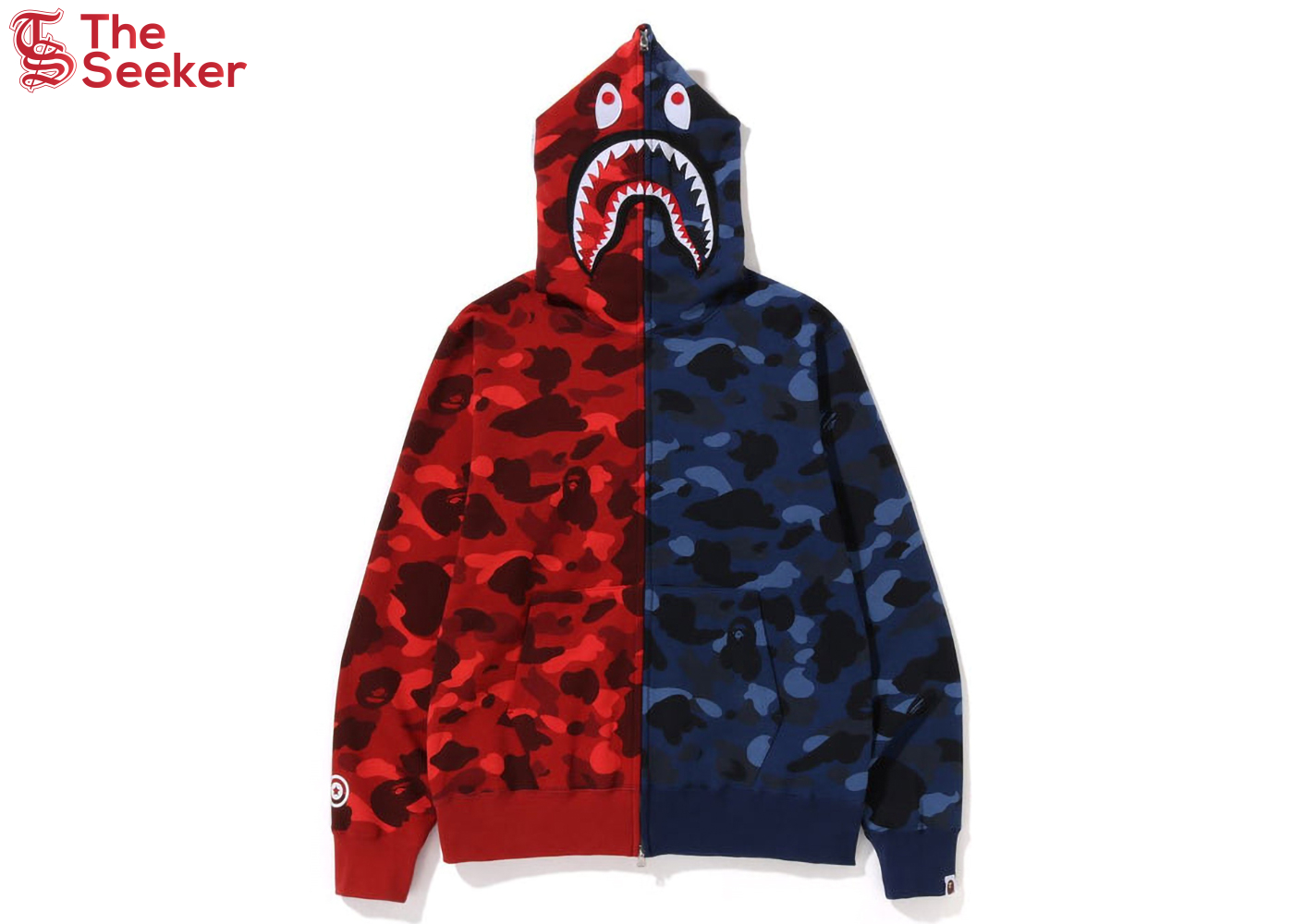 BAPE Color Camo Shark Full Zip Hoodie (FW22) Red Navy