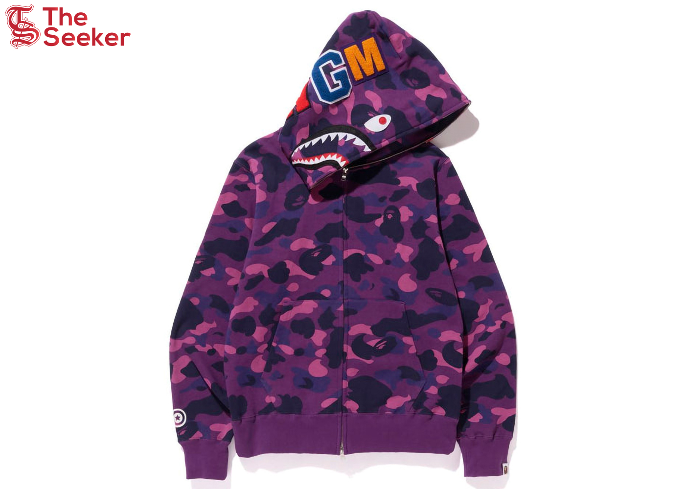 BAPE Color Camo Shark Full Zip Hoodie (SS23) Purple