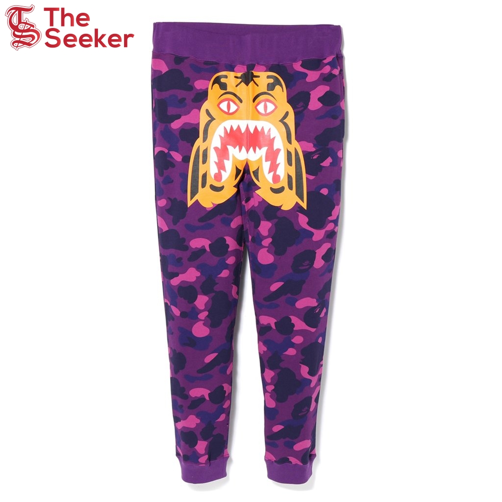 BAPE Color Camo Tiger Slim Sweat Pants Purple