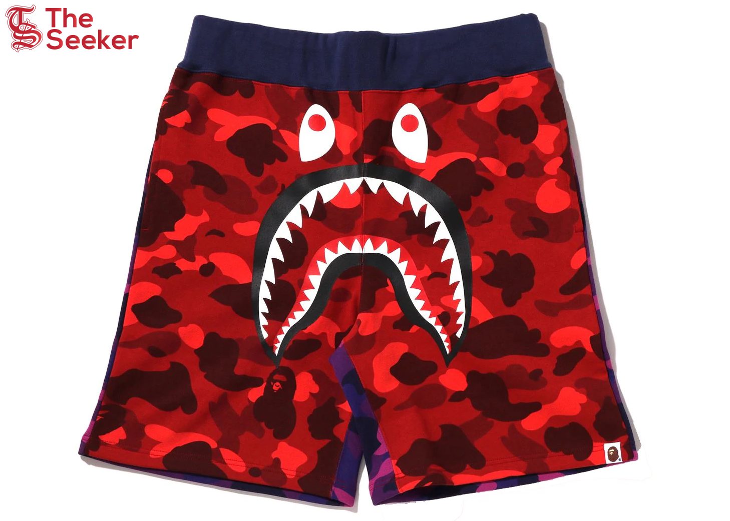BAPE Crazy Camo Shark Sweat Shorts Red