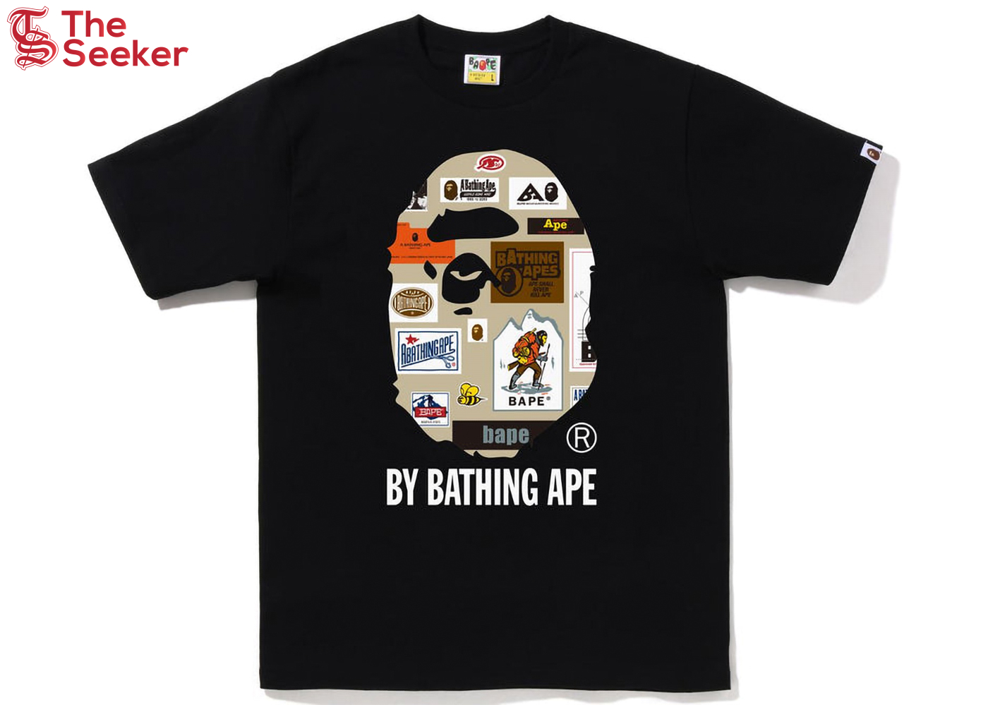 BAPE Multi Label By Bathing Ape Tee Black
