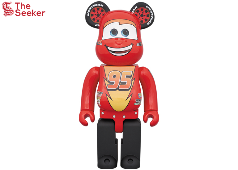 Bearbrick x Disney Pixar Lightning McQueen 1000% Red